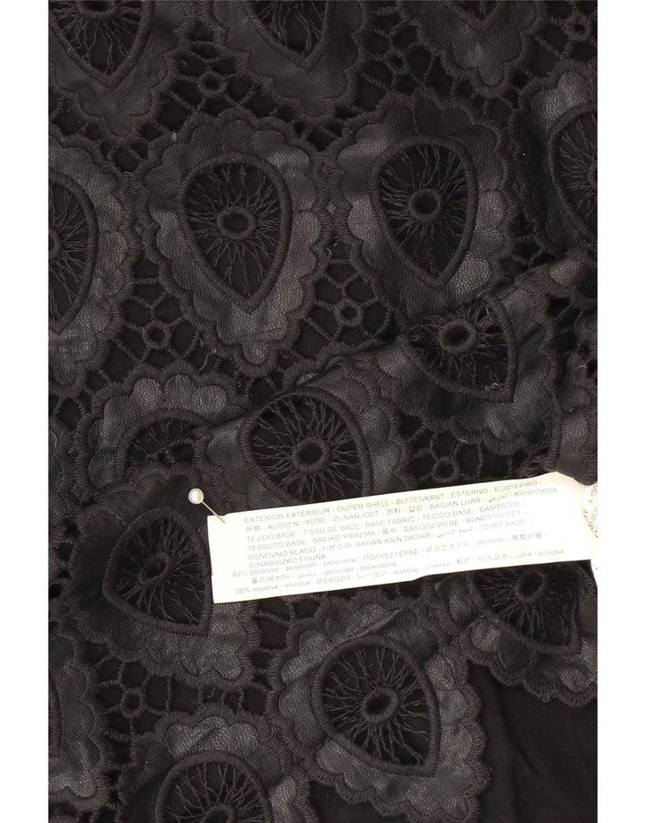 Zara Damen Minirock Large W30 Schwarzes geometrisches Polyester