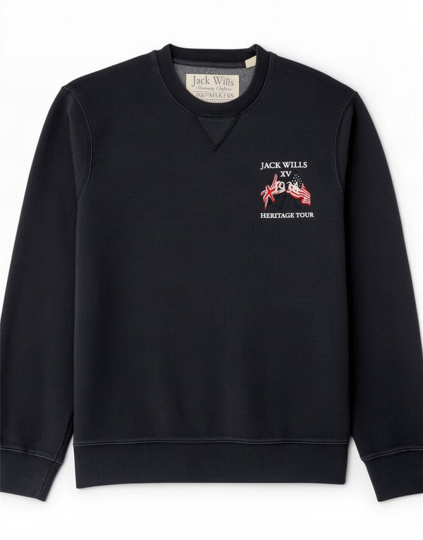Jack Wills Mens Graphic Sweatshirt Jumper Medium Navy Blue Cotton
