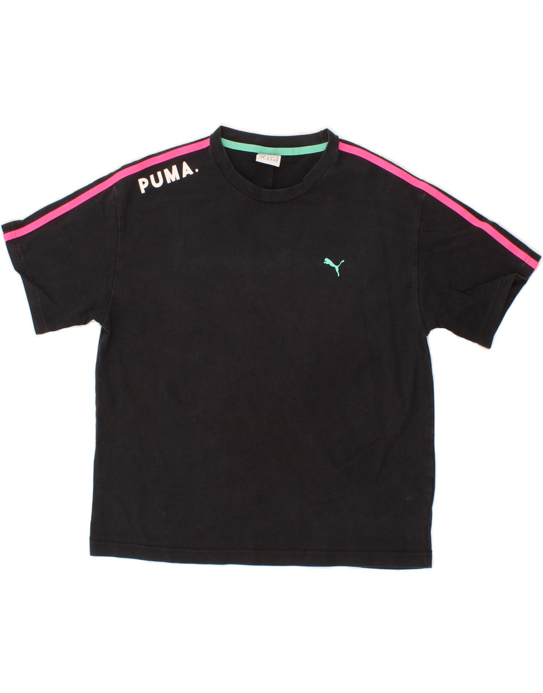 PUMA Womens Graphic T-Shirt Top UK 12 Medium Black Vintage Puma and Second-Hand Puma from Messina Hembry 