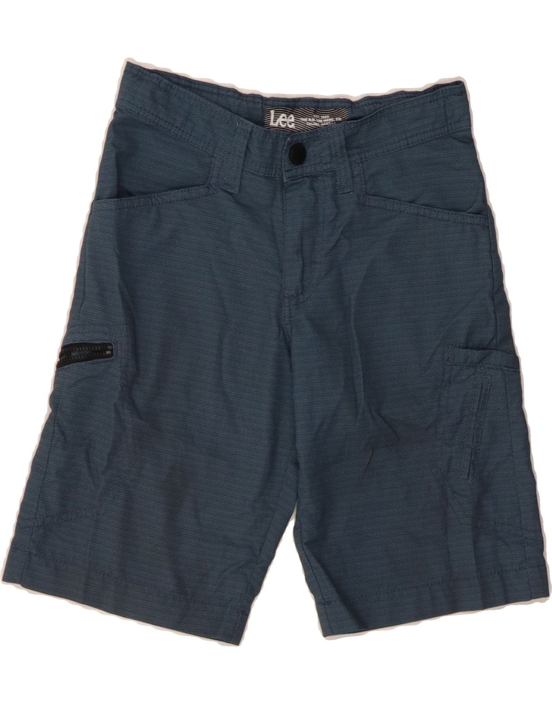 LEE Boys Cargo Shorts 7-8 Years W24 Blue Chevron Polyester Vintage Lee and Second-Hand Lee from Messina Hembry 
