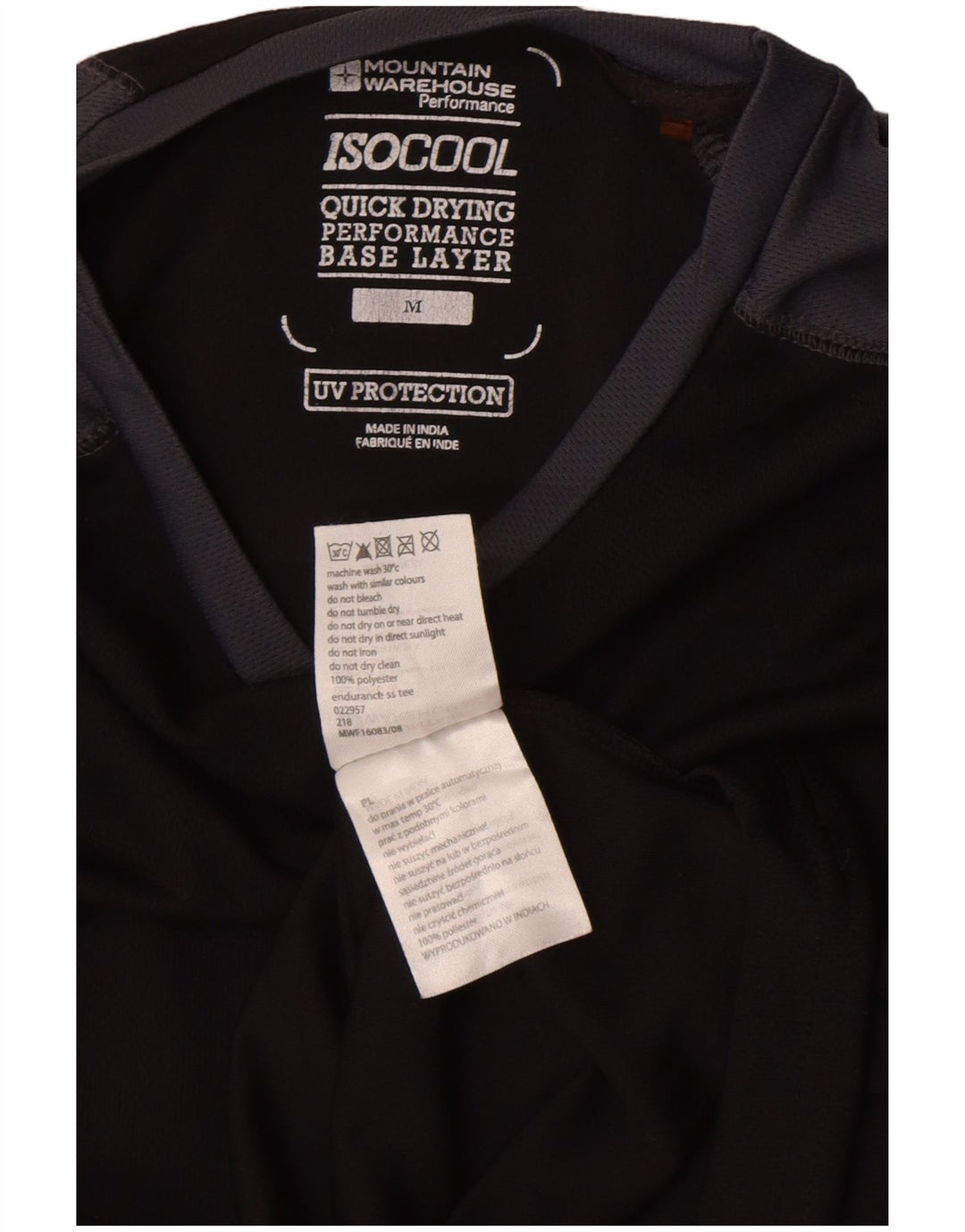 Mountain Warehouse IsoCool T-Shirt-Oberteil für Herren, Mittelschwarz, Farbblock
