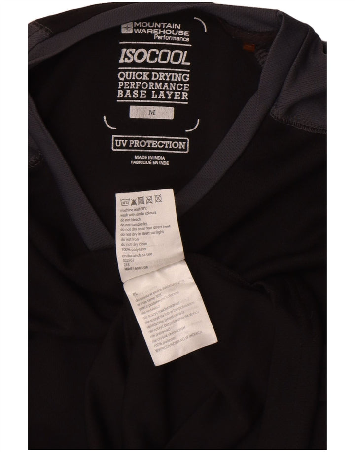 Mountain Warehouse IsoCool T-Shirt-Oberteil für Herren, Mittelschwarz, Farbblock