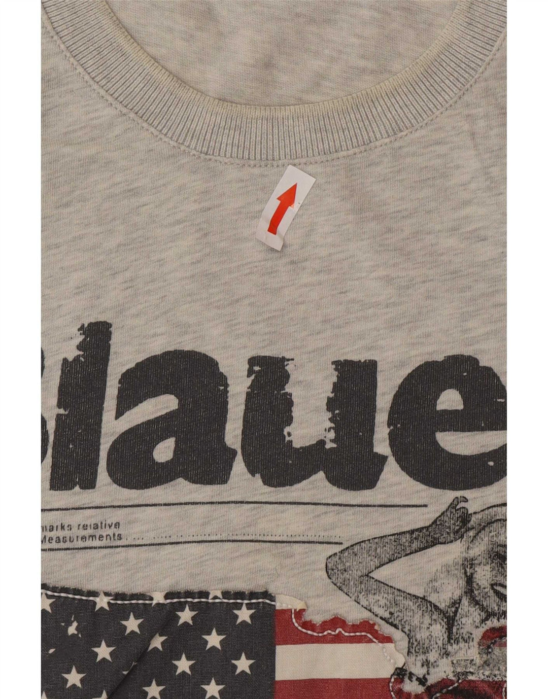 Blauer Herren-T-Shirt mit Grafik, mittelgraue Baumwolle