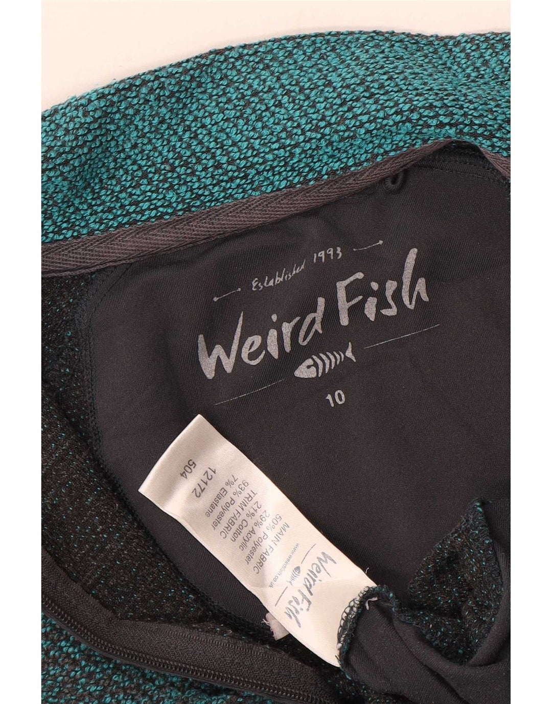 Weird Fish Damen-Trainingsanzug-Top-Jacke, UK 10, Small, Blau, Farbblock