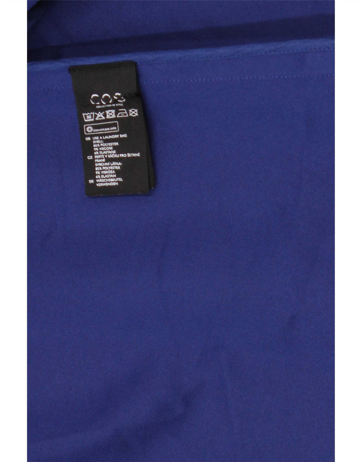 Cos Damen Wickelkleid EU 38 Mittelblaues Polyester