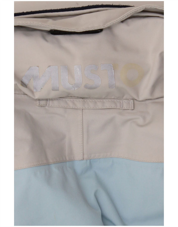 Musto Damen-Regenjacke mit Kapuze, übergroß, Gr. 10, klein, Blau, Farbblock