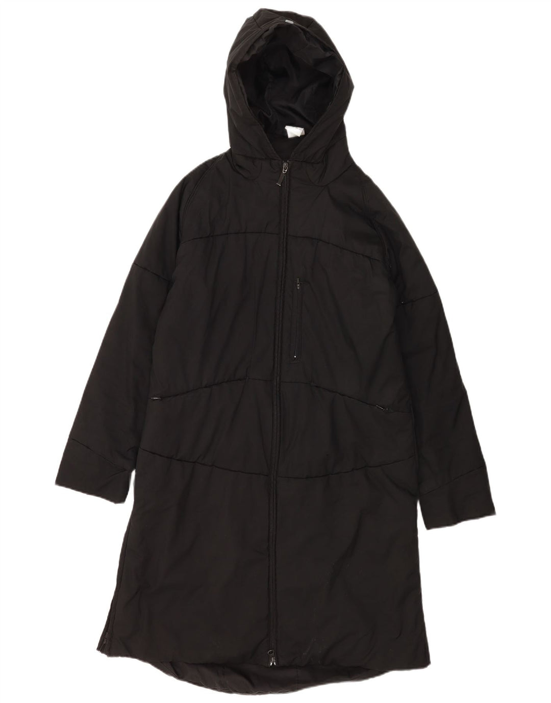 Adidas Damen Kapuzen-Windbreaker-Mantel UK 16 Large Schwarz Polyester