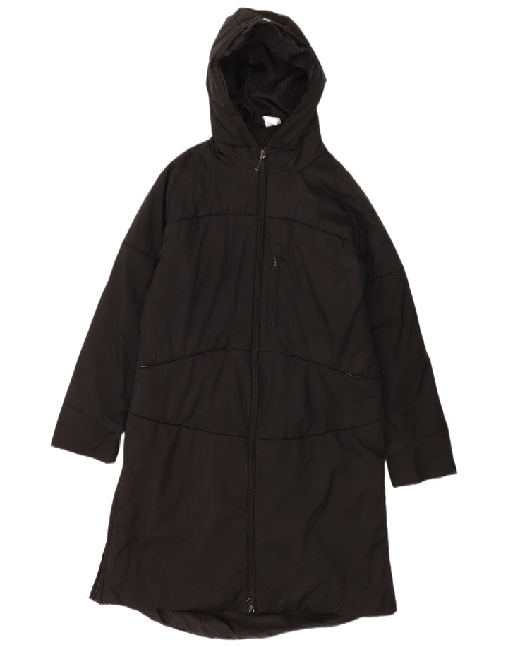 Adidas Damen Kapuzen-Windbreaker-Mantel UK 16 Large Schwarz Polyester