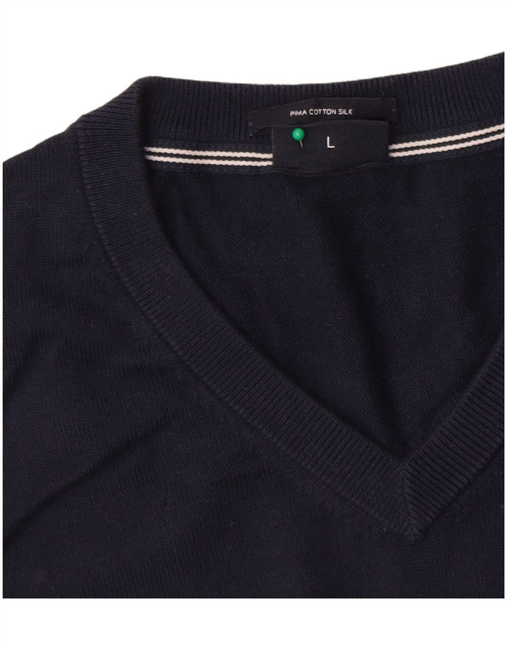 Joop Herren-Pullover mit V-Ausschnitt, groß, marineblau, Baumwolle