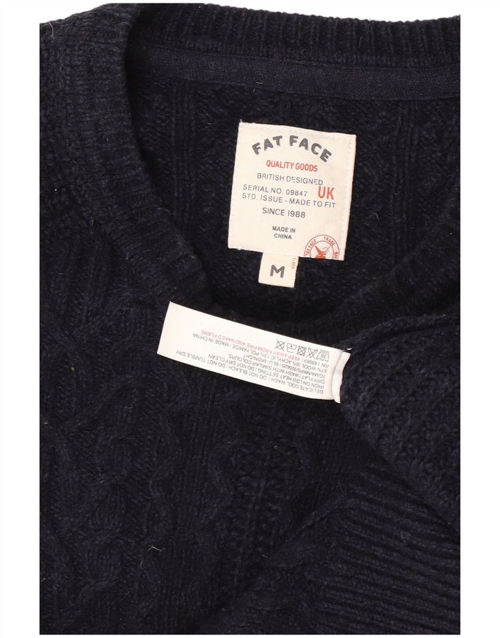 Fat Face Herren-Pullover mit Rundhalsausschnitt, mittlere marineblaue Wolle