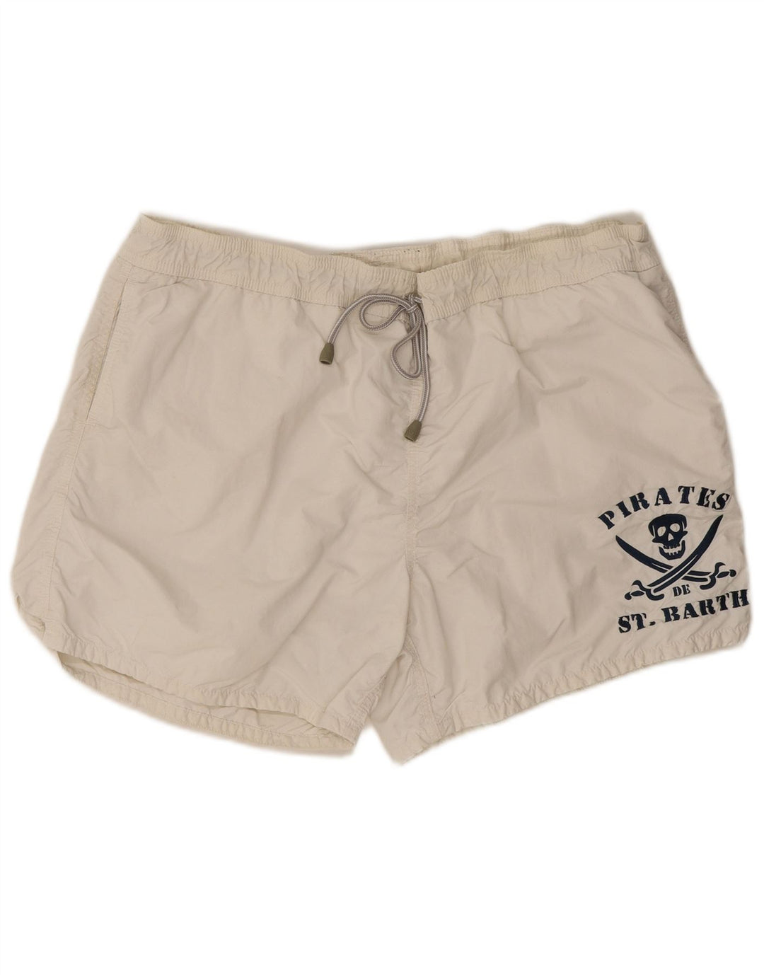 Saint Barth Herren Badeshorts mit Grafik, 2XL, Weiß, Polyamid