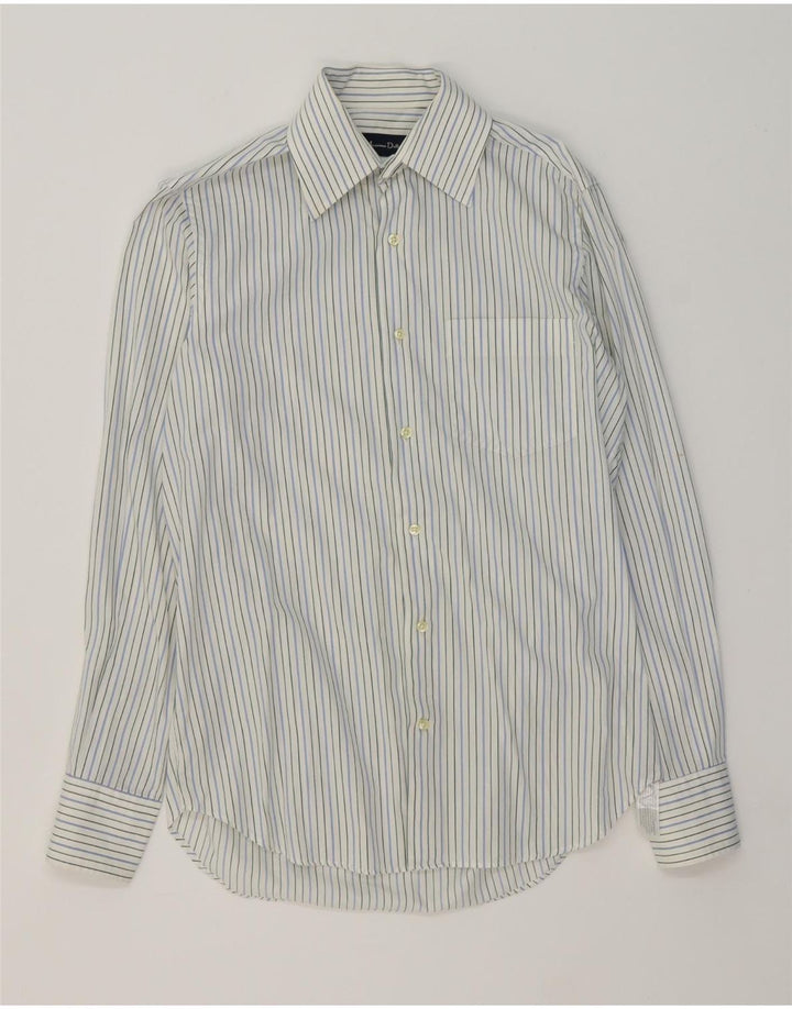 MASSIMO DUTTI Mens Shirt Size 39 15 1/2 Medium White Pinstripe Cotton Vintage Massimo Dutti and Second-Hand Massimo Dutti from Messina Hembry 
