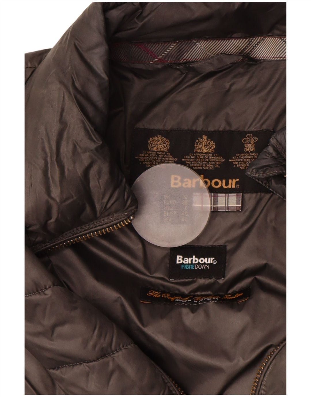 Barbour Damen Wattierte Jacke UK 12 Mittelgraues Polyamid