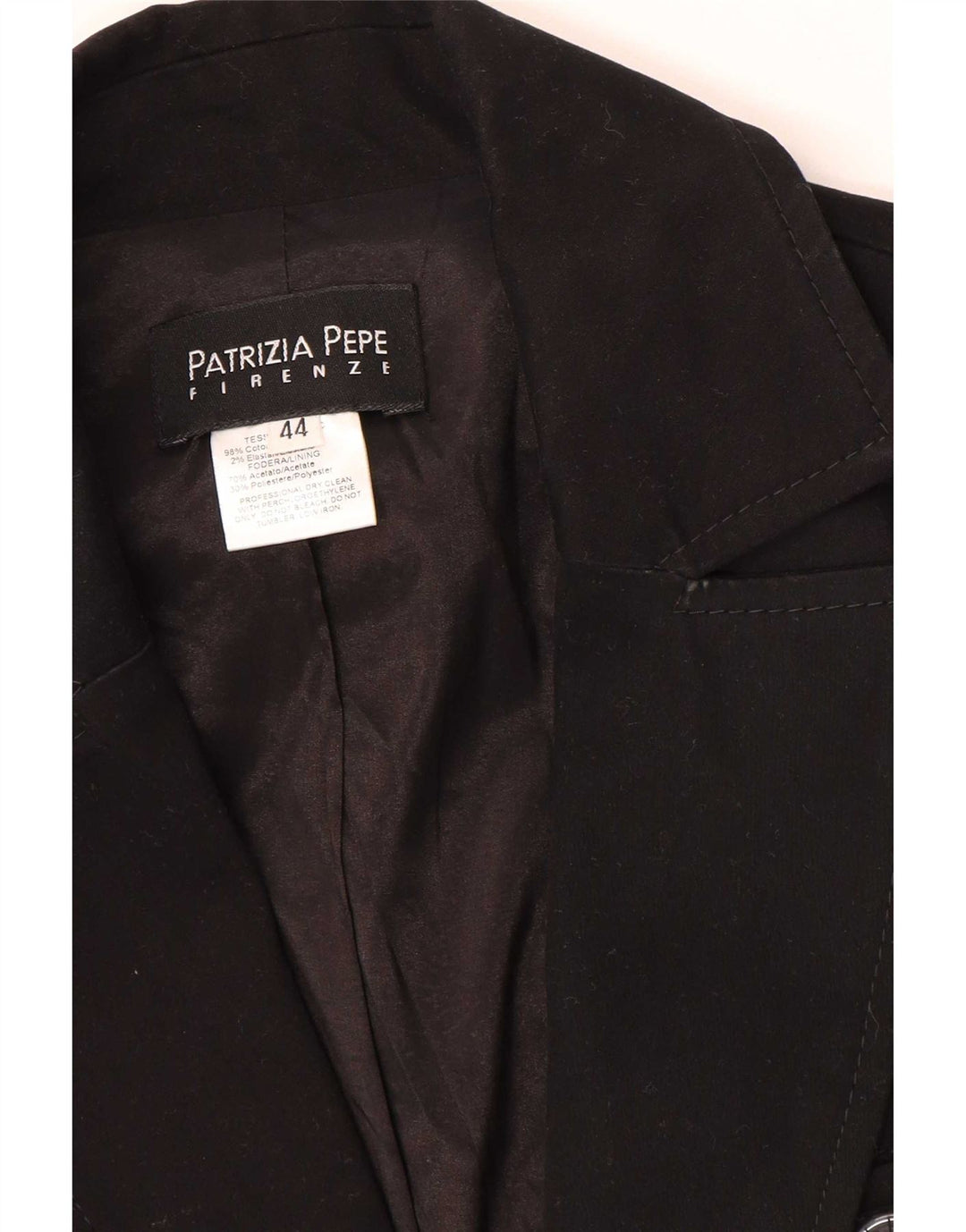 Patrizia Pepe Damen 2-Knopf-Blazerjacke IT 44 Mittelschwarze Baumwolle