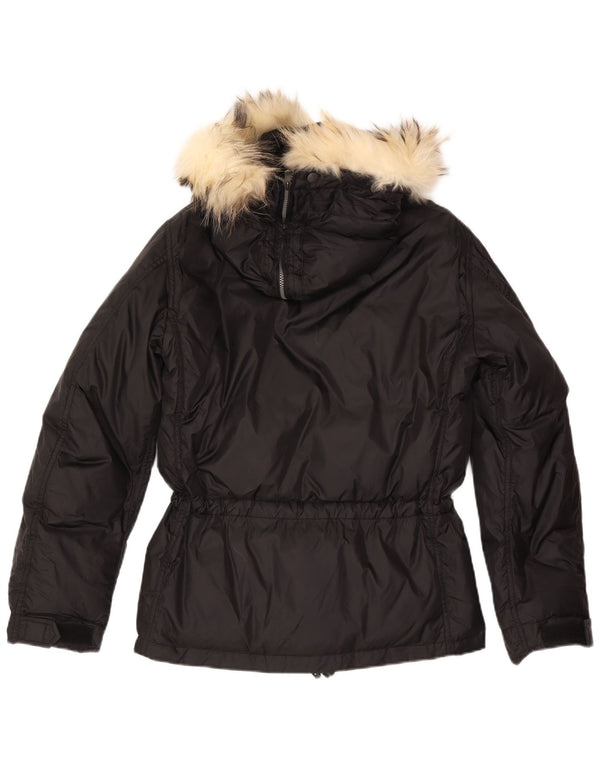 Jet Set Damen-Windbreakerjacke mit Kapuze, UK 16, Größe L, schwarzes Nylon