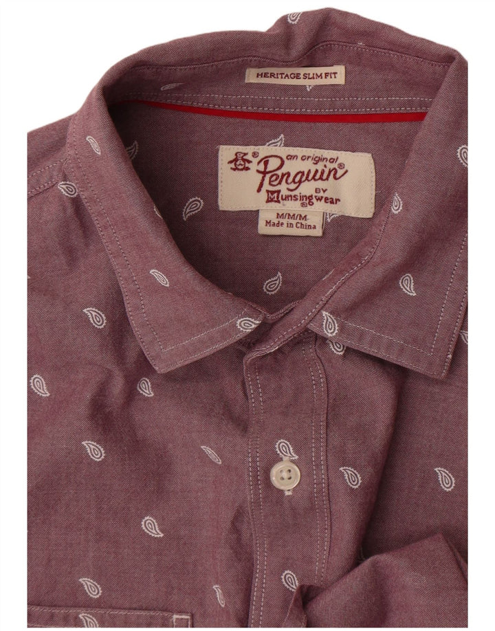 Penguin Slim-Fit-Hemd für Herren, mittellila, Paisleymuster