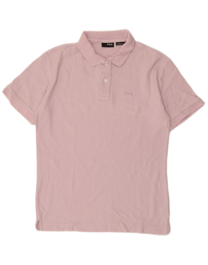 Fila Herren Poloshirt Small Lila Baumwolle