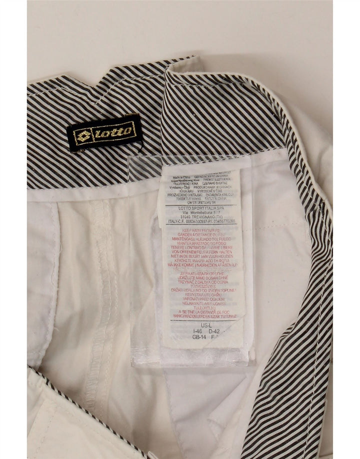 Lotto Damen Bermudashorts UK 14 Medium W30 Weiße Baumwolle