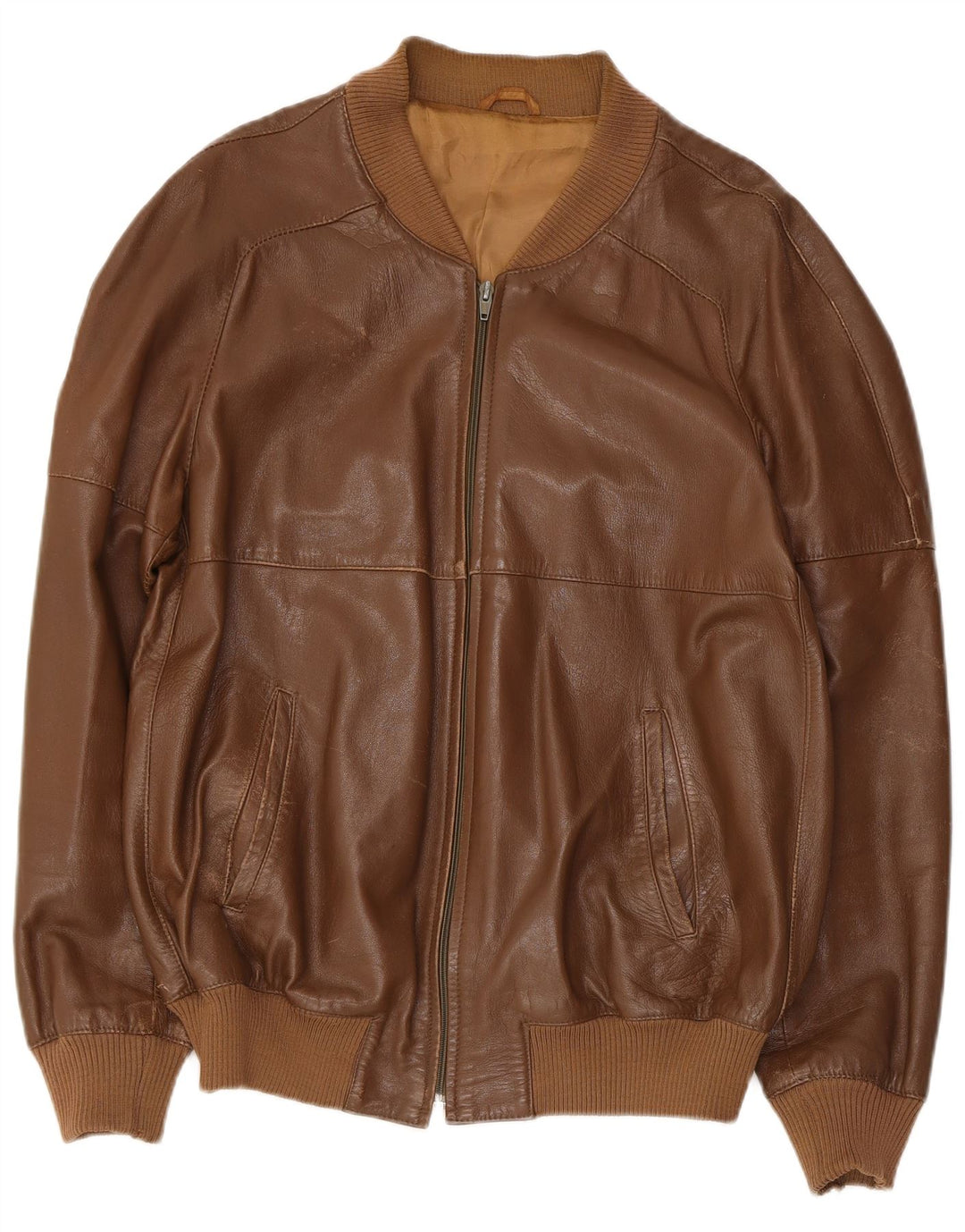 Anfor Damen Slim Fit Lederjacke IT 54 2XL Braun