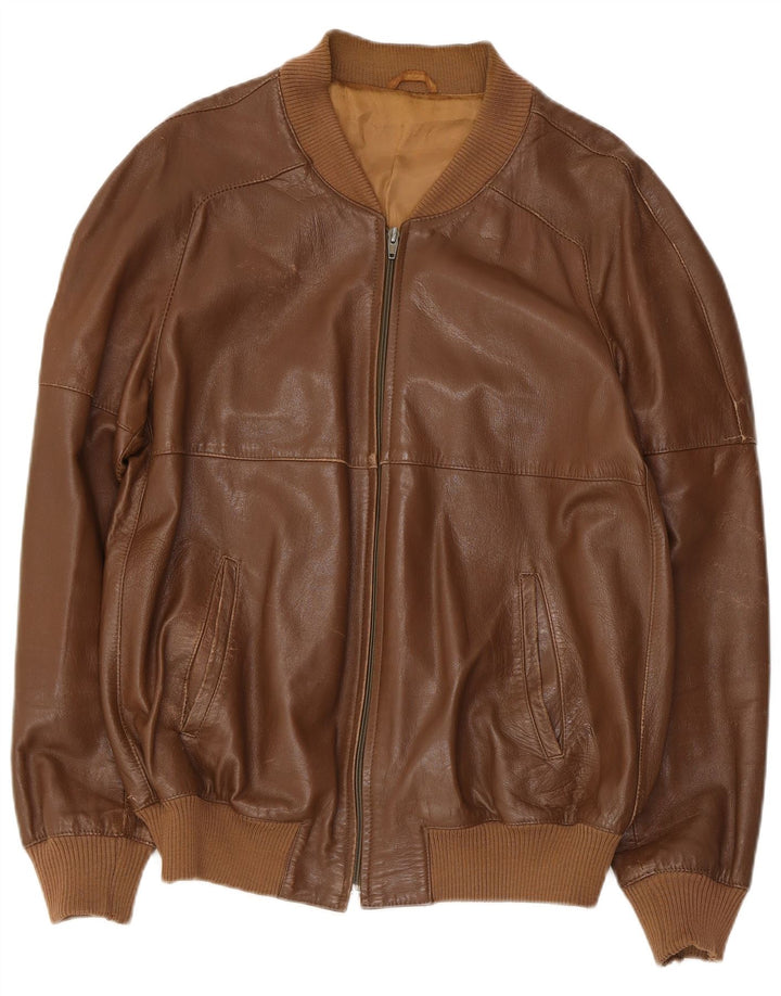 Anfor Damen Slim Fit Lederjacke IT 54 2XL Braun