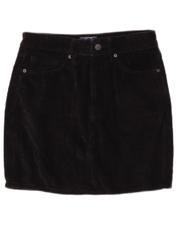 Superdry Minirock aus Cord für Damen, W26, Größe S, Schwarz, Baumwolle