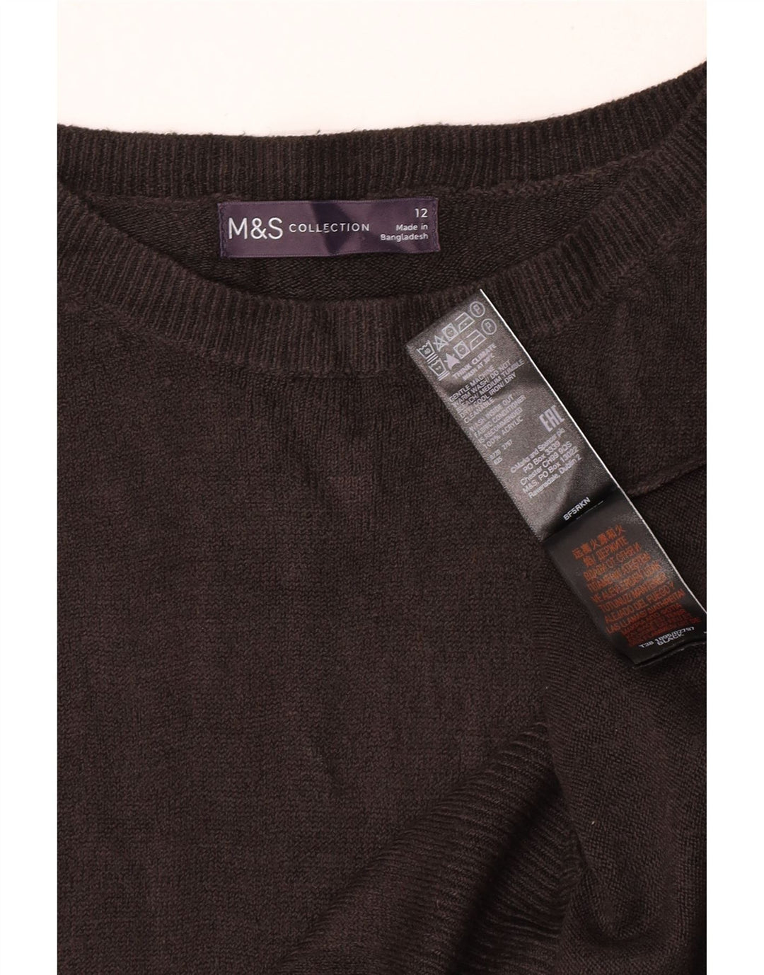 Marks & Spencer Damen-Pullover mit U-Boot-Ausschnitt, Gr. 12, Mittelschwarz, Acryl