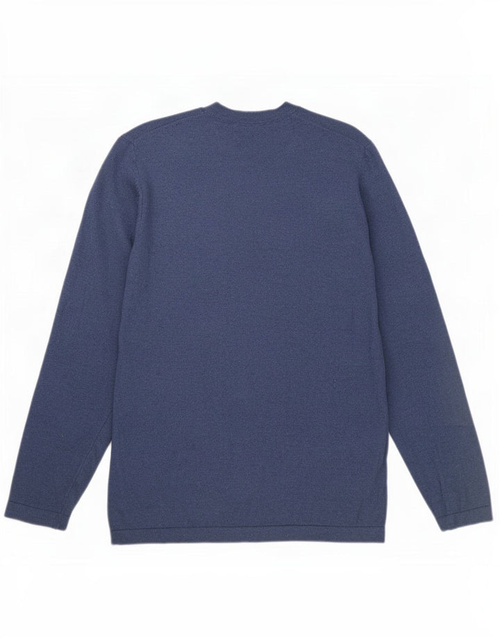 Eddie Bauer Herren-Pullover mit V-Ausschnitt, Größe S, blaue Baumwolle