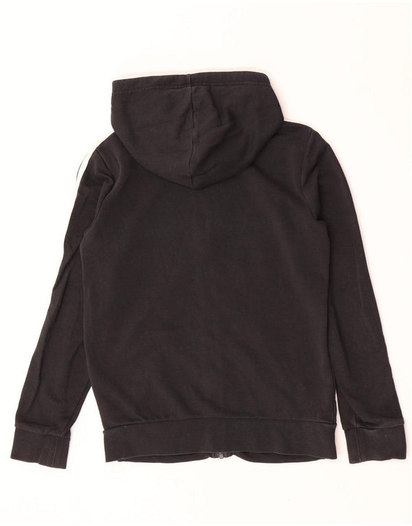 Adidas Damen Zip Hoodie Pullover UK 12/14 Mittelschwarze Baumwolle