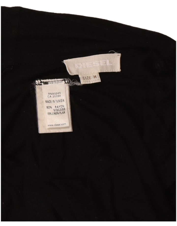 Diesel Damen Longline-Cardigan-Pullover UK 12 Medium Black Rayon