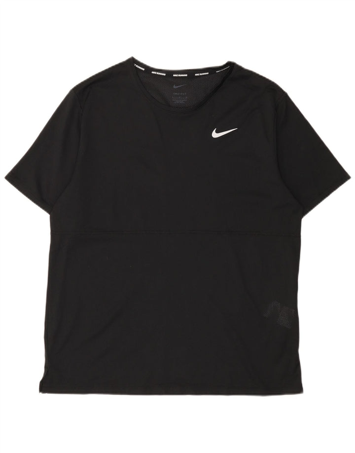 Nike Herren Dri Fit T-Shirt Top Large Schwarz Polyester