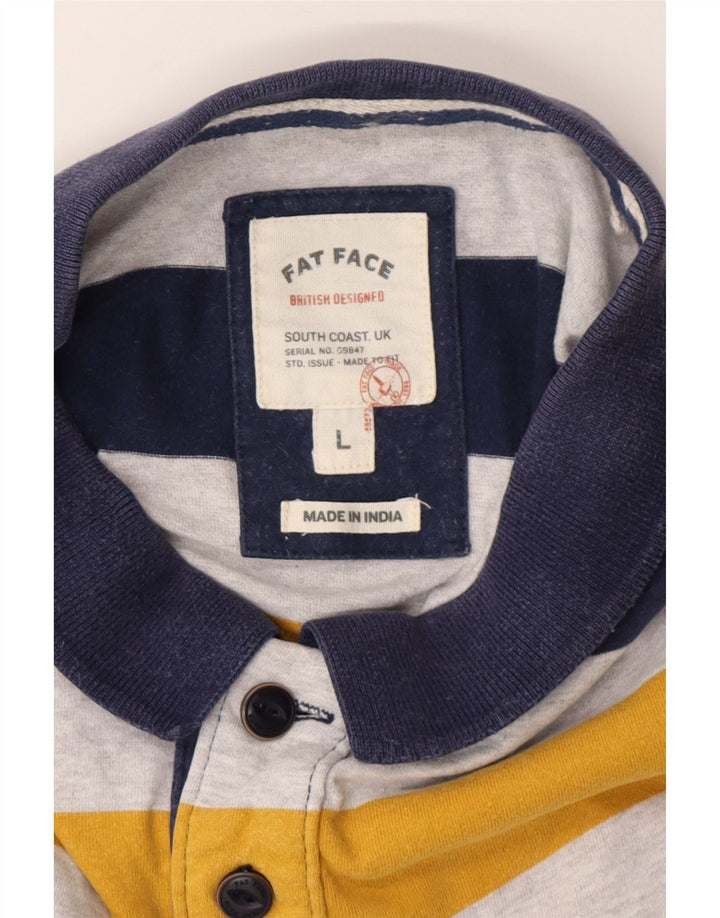 FAT FACE Herren Rugby-Poloshirt, groß, mehrfarbig, gestreift