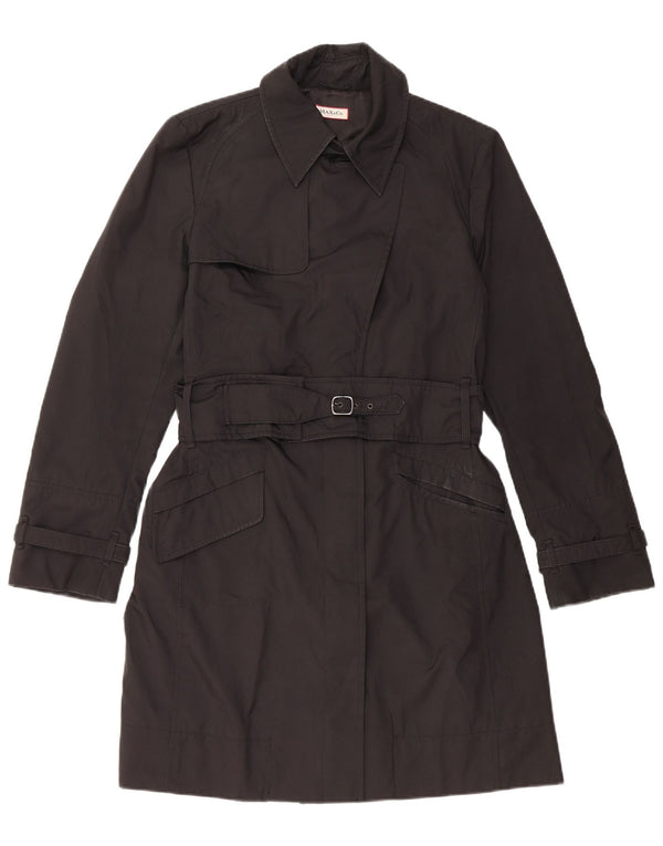 Max & Co. Damen Trenchcoat UK 12 Mittelschwarzes Polyester