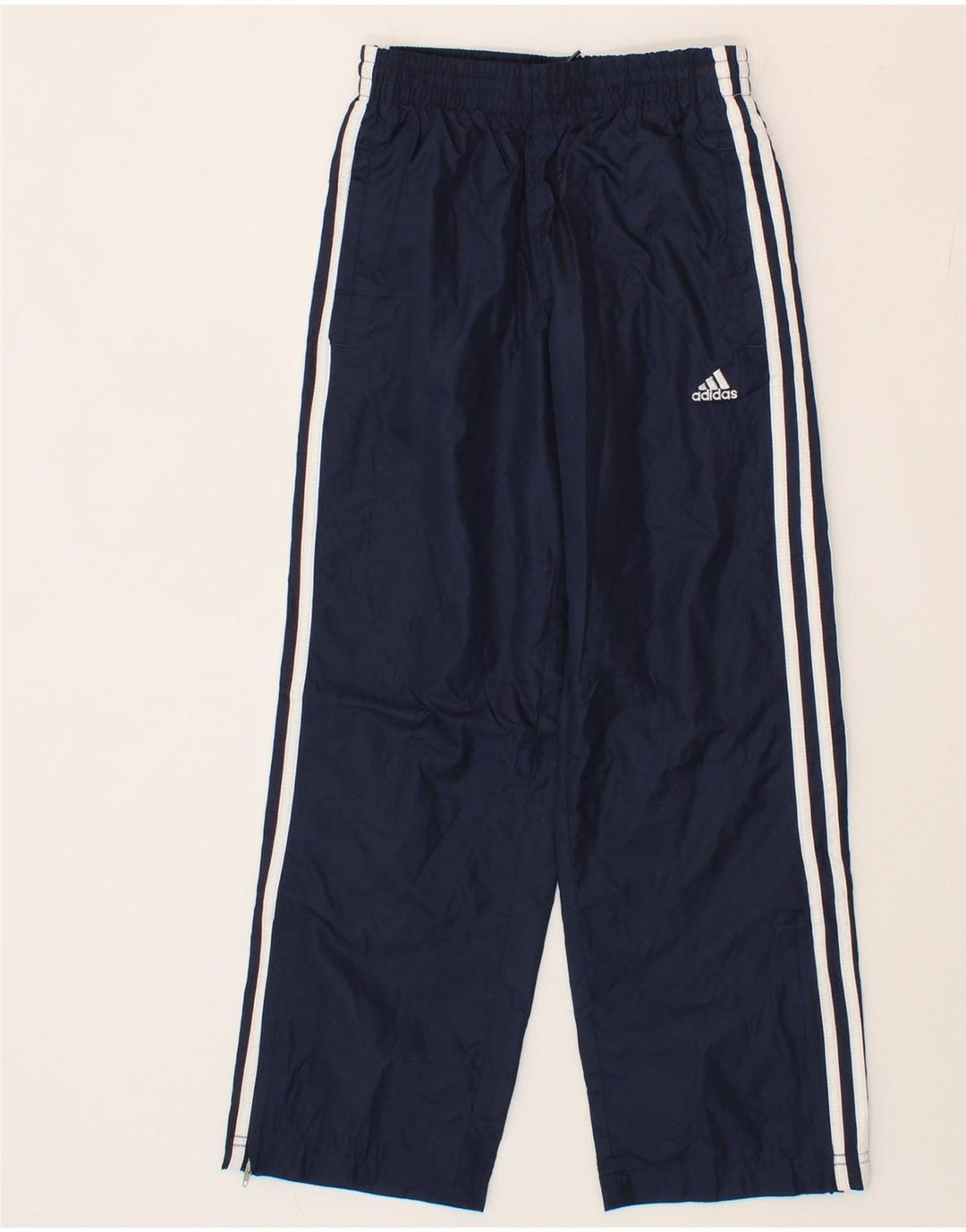 ADIDAS Boys Tracksuit Trousers 7-8 Years Navy Blue Polyester Vintage Adidas and Second-Hand Adidas from Messina Hembry 