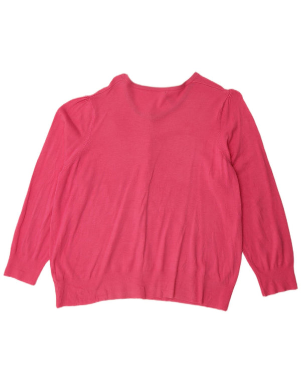 Marks & Spencer Damen Strickjacke Pullover UK 24 4XL Rosa Viskose