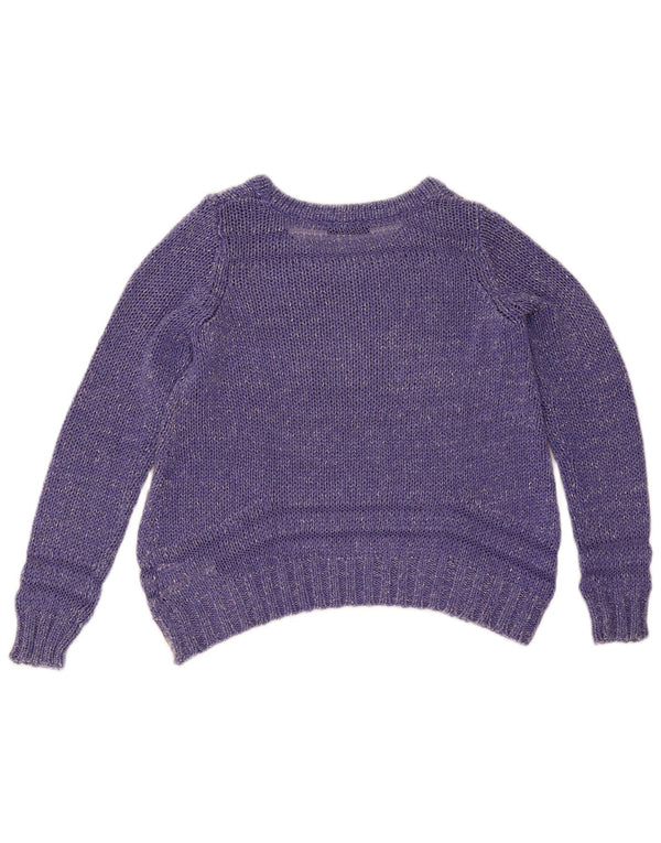 Guess Damen-Pullover mit U-Boot-Ausschnitt, Gr. 8, klein, lila meliert, Acryl