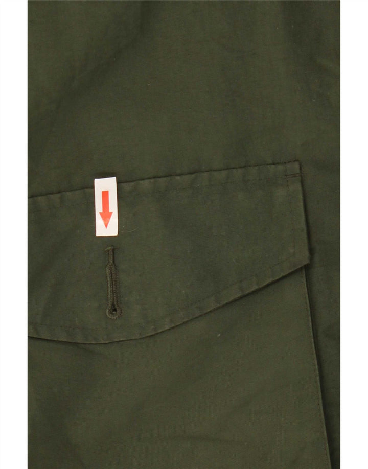 Fred Perry Herren-Windbreakerjacke mit Kapuze, UK 38, mittelgrünes Nylon