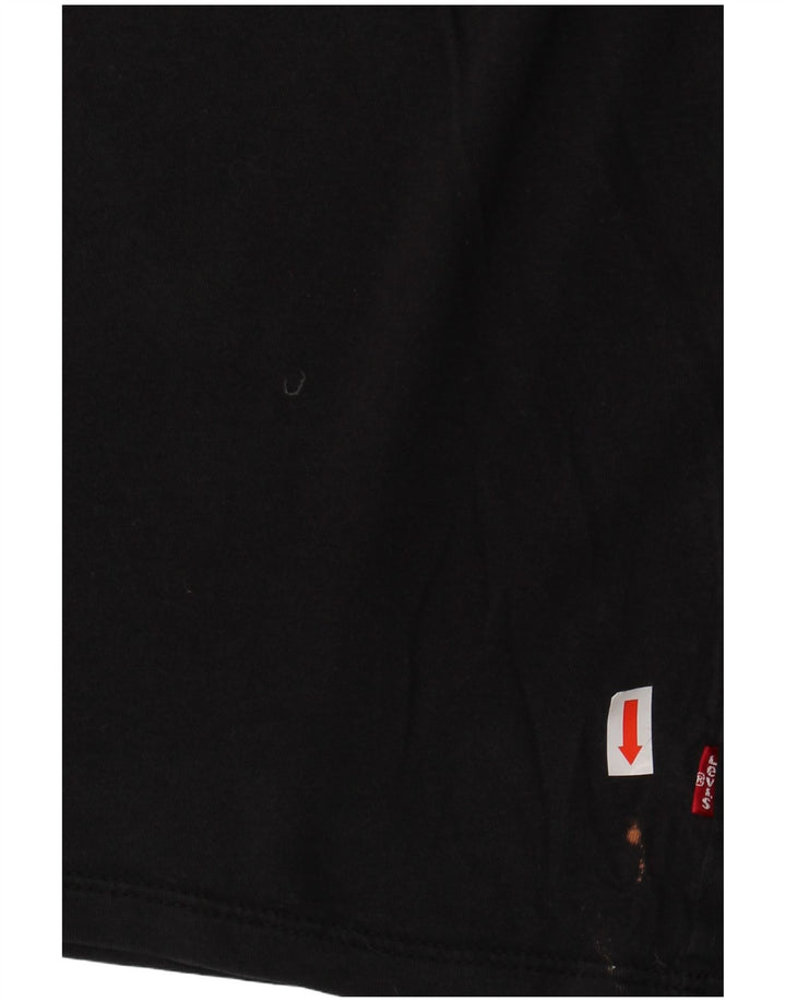 LEVI'S Damen Grafik-T-Shirt-Oberteil UK 16 Large Schwarz Baumwolle