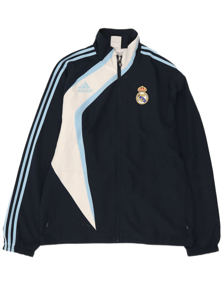 ADIDAS Herren Real Madrid Regenjacke UK 40/42 Mittel Marineblau Farbblock