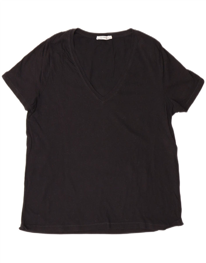 ZARA Womens T-Shirt Top UK 16 Large Black Vintage Zara and Second-Hand Zara from Messina Hembry 