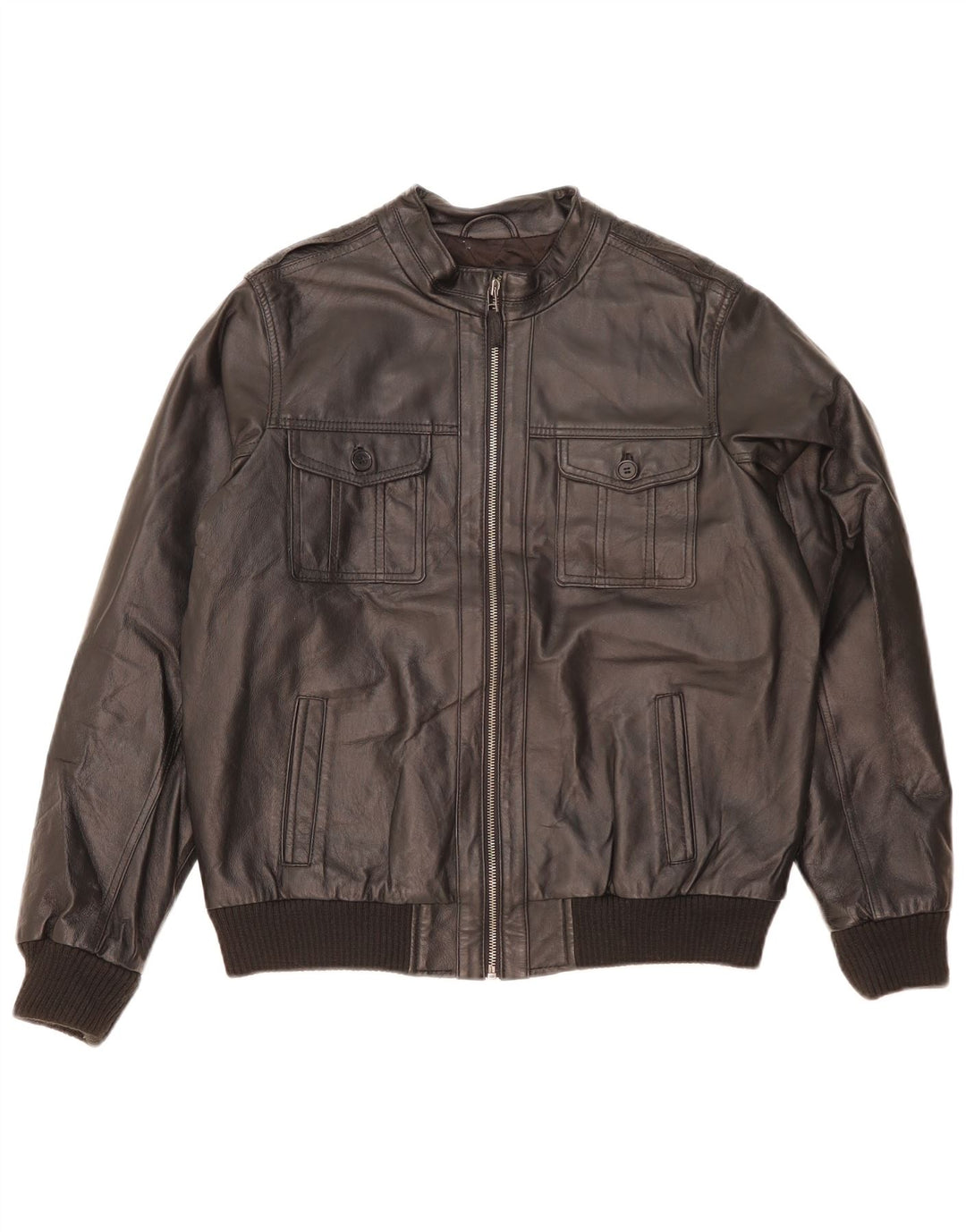 Marks & Spencer Jungen-Lederjacke, 13–14 Jahre, schwarzes Leder
