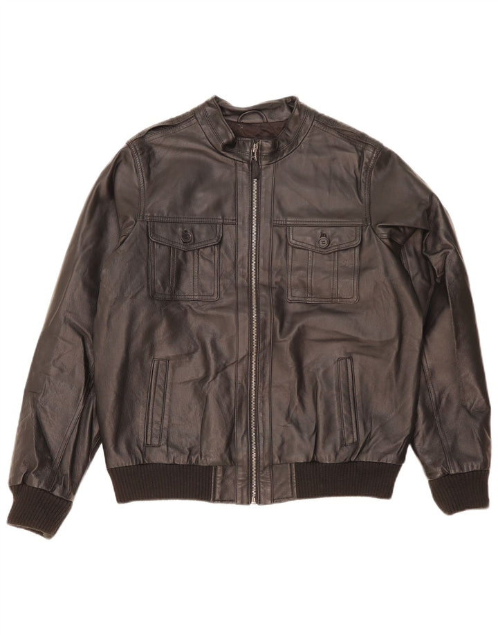 Marks & Spencer Jungen-Lederjacke, 13–14 Jahre, schwarzes Leder