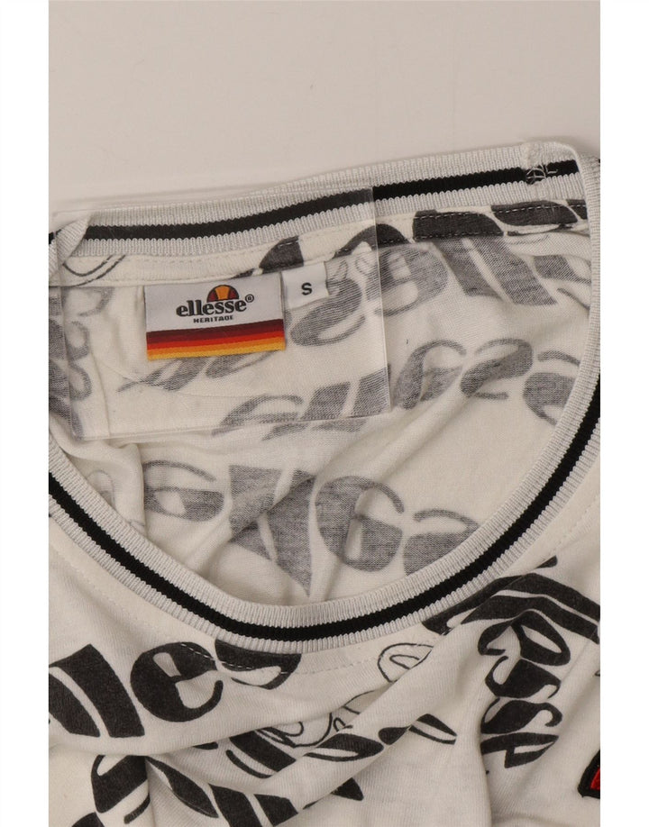 ELLESSE Herren-T-Shirt mit Grafik, Größe S, Weiß