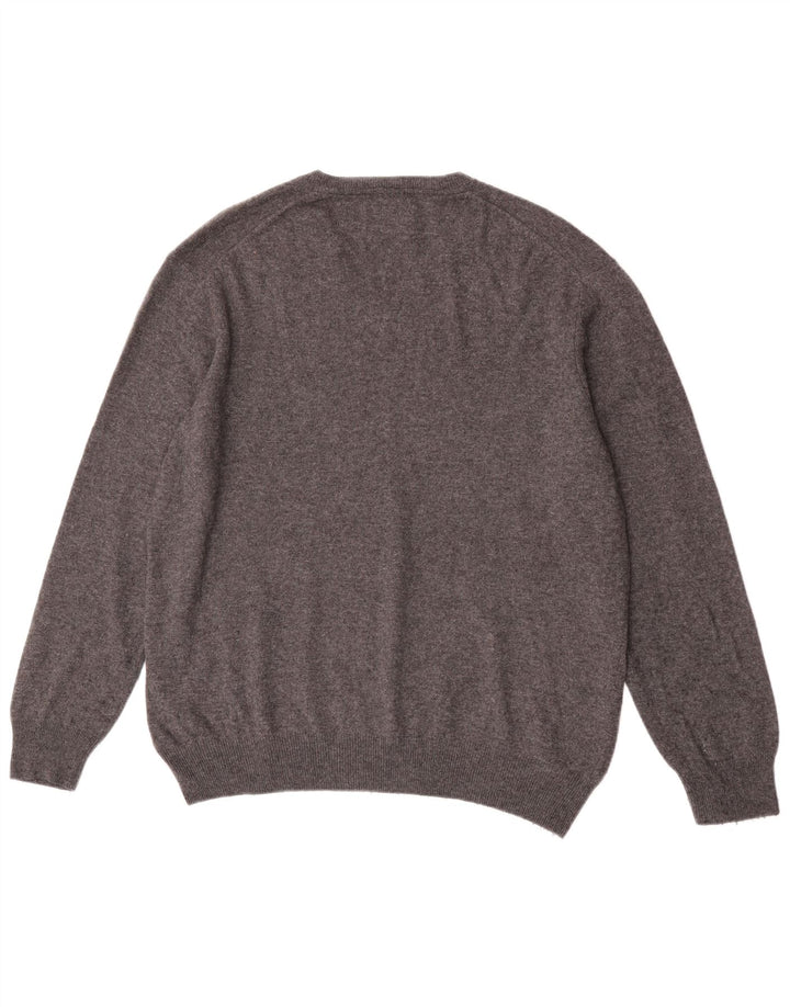 Marks & Spencer Herren Blue Harbor V-Ausschnitt Pullover Pullover XL Graue Wolle