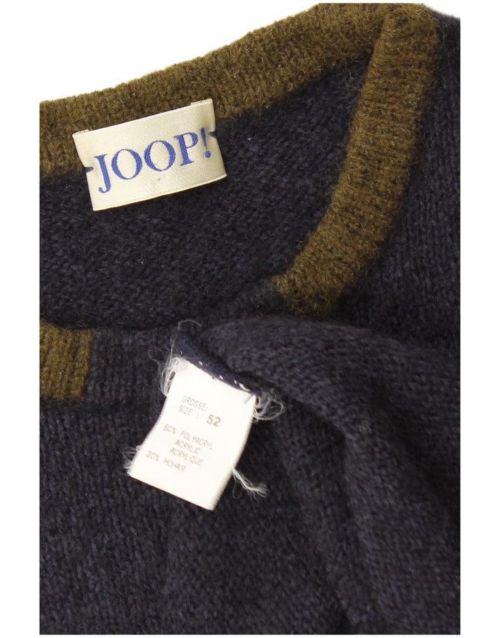 Joop Herren-Pullover mit Rundhalsausschnitt, Größe 52, groß, Marineblau, Farbblock