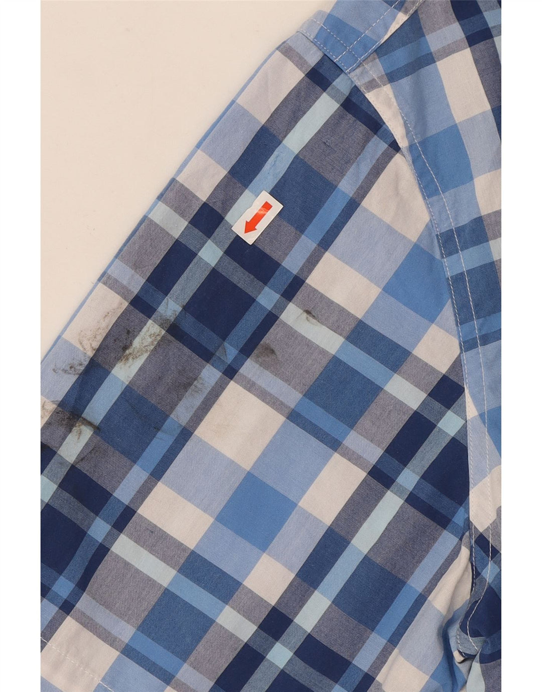 CHAPS Mens Easy Care Short Sleeve Shirt XL Blue Check Cotton Vintage Chaps and Second-Hand Chaps from Messina Hembry 
