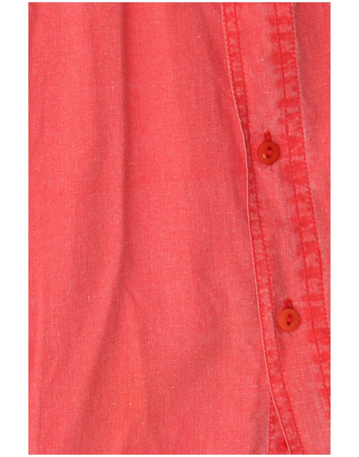 Vintage Herren-Hemd mit entspannter Passform, große rosa Baumwolle