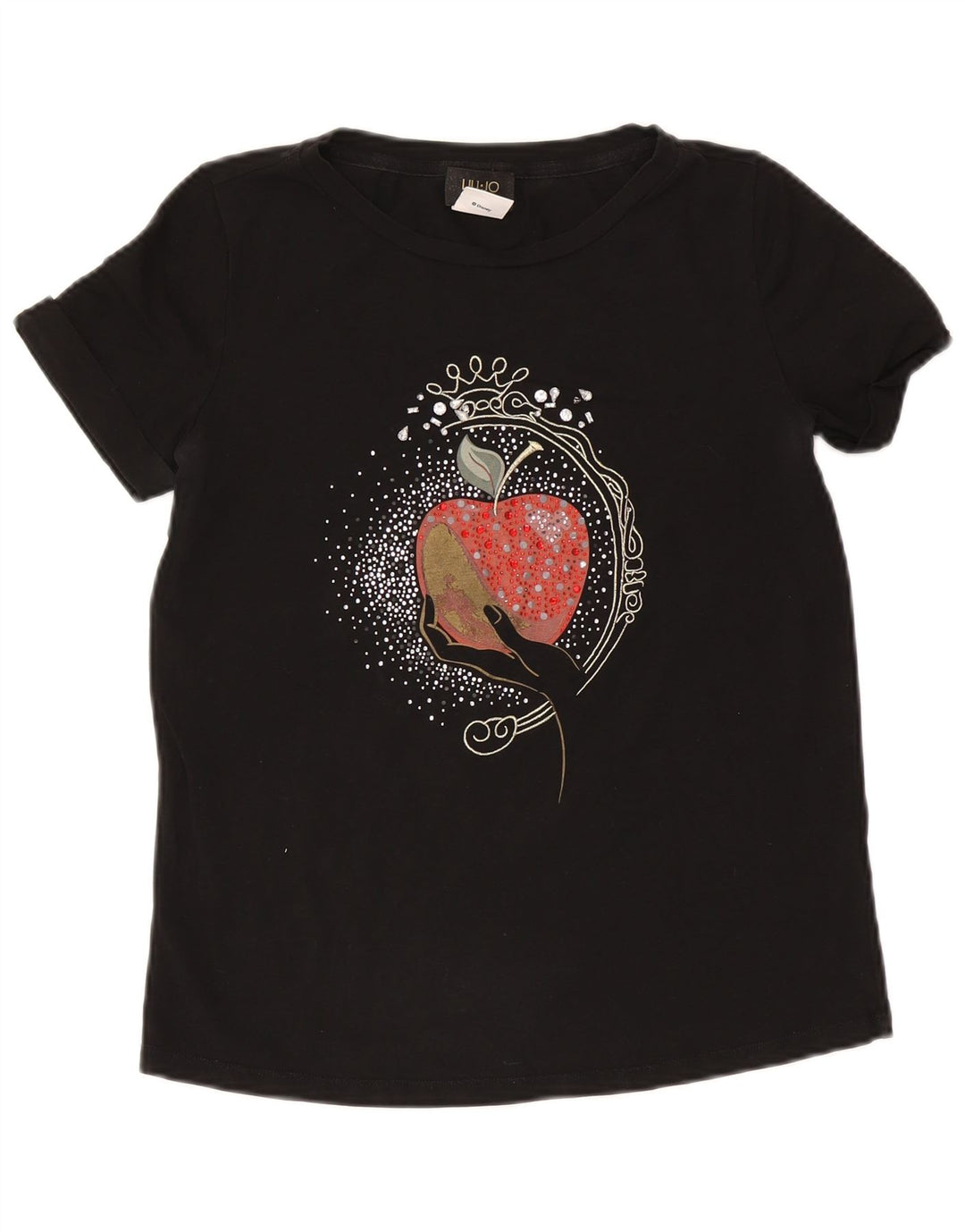 Liu Jo Damen Disney Graphic T-Shirt Top UK 14 Medium Schwarz