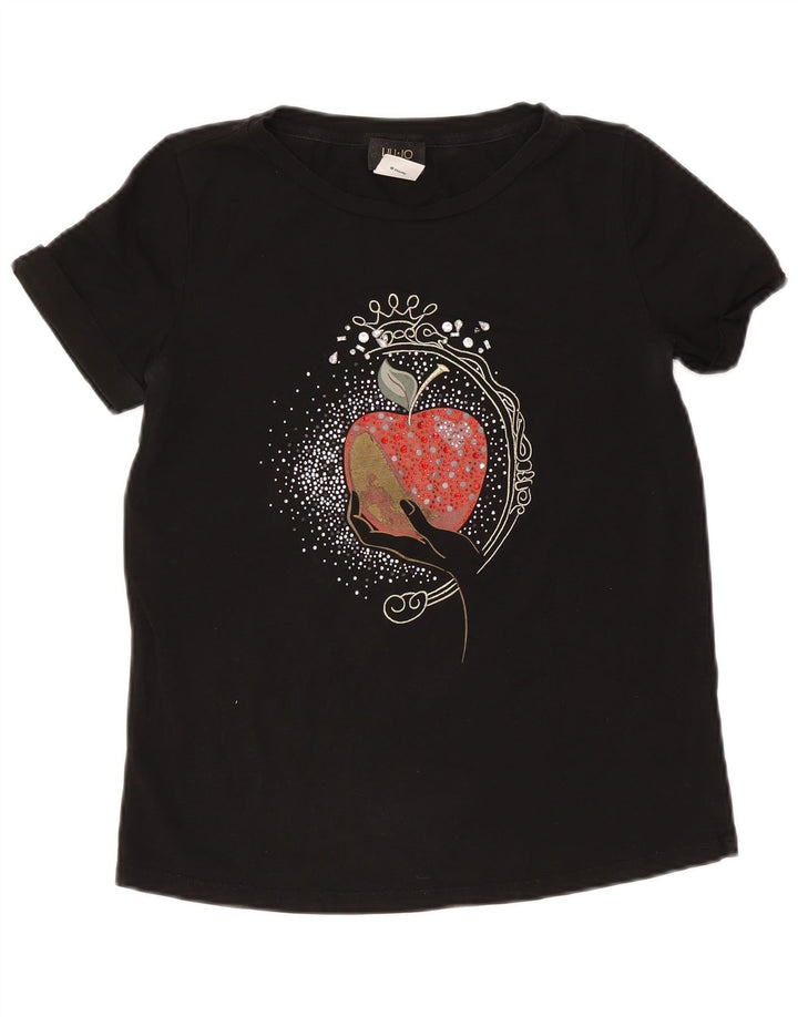 Liu Jo Damen Disney Graphic T-Shirt Top UK 14 Medium Schwarz