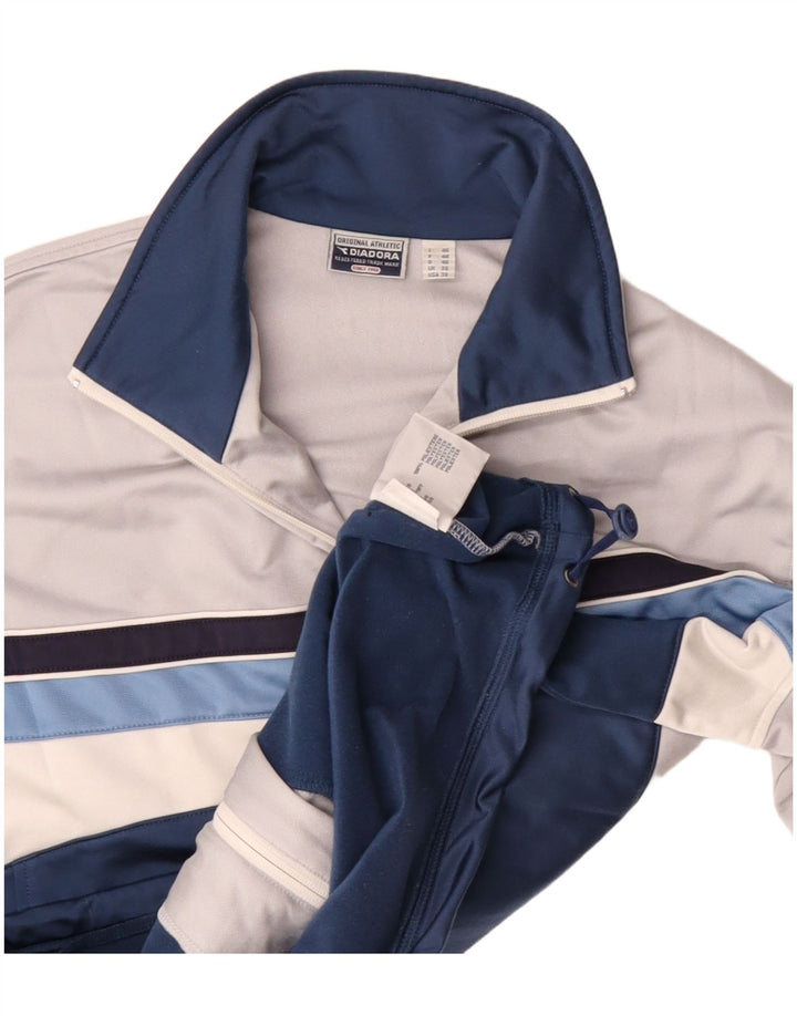 Diadora Herren-Trainingsanzugoberteil, Jacke, UK 36, Größe S, gebrochenes Weiß, Polyester