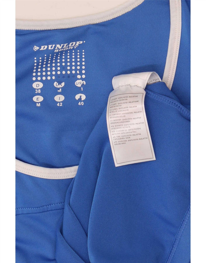 Dunlop Damen-Trägershirt UK 12 Mittelblaues Colourblock-Polyester